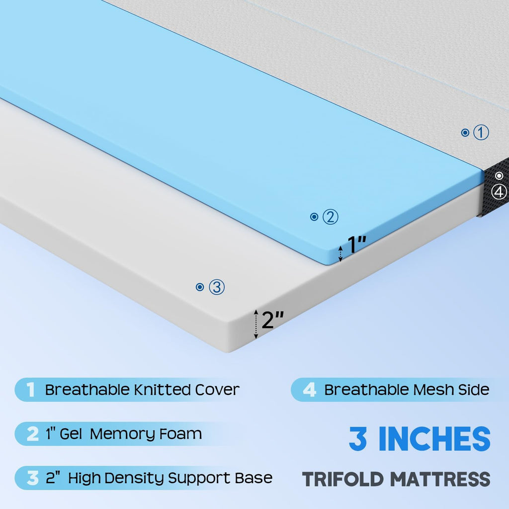 🛏️ Foldable Memory Foam Mattress 🌙 Comfort Anywhere, Anytime