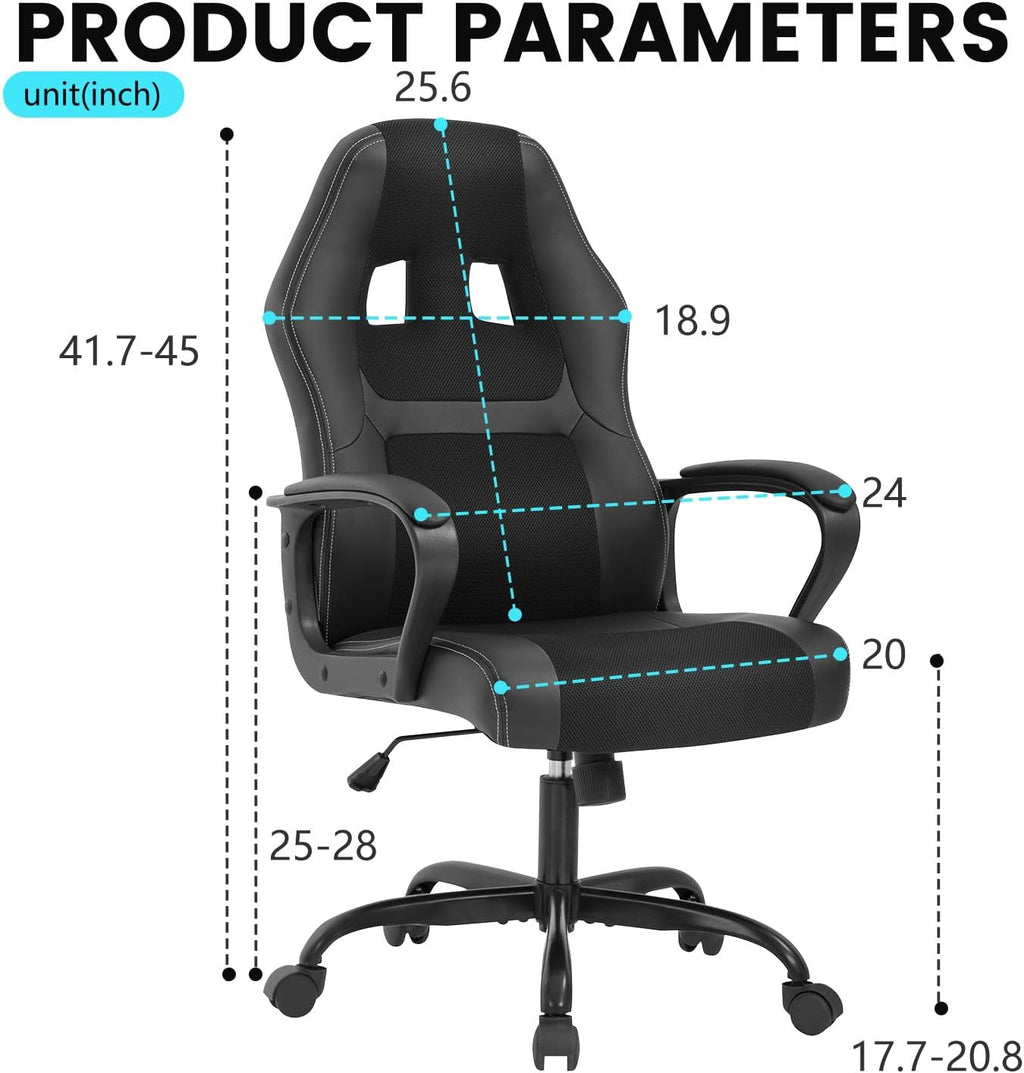 🎮 Ergonomic Gaming & Office Chair 🪑 Adjustable Comfort for Home & Work
