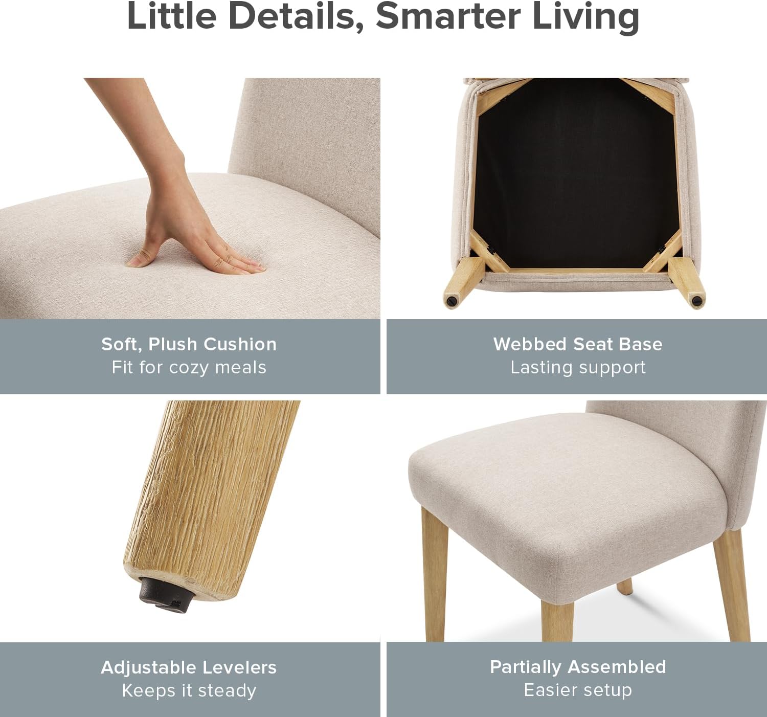 🪑 Upholstered Farmhouse Dining Chair 🌿 Comfortable & Stylish Seating for Home