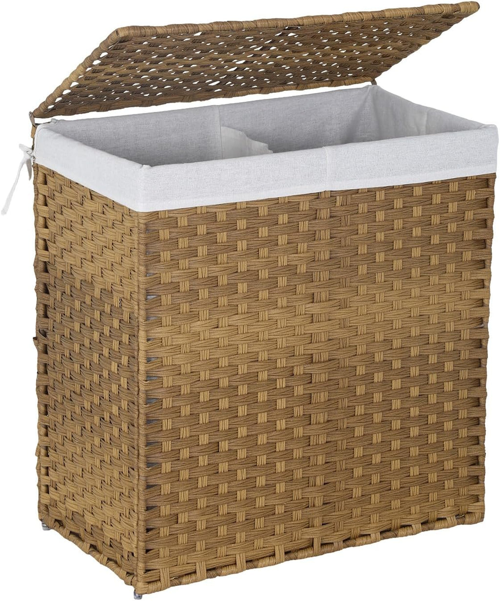 🧺 Handwoven Laundry Basket 🌿 Stylish & Removable Storage for Home