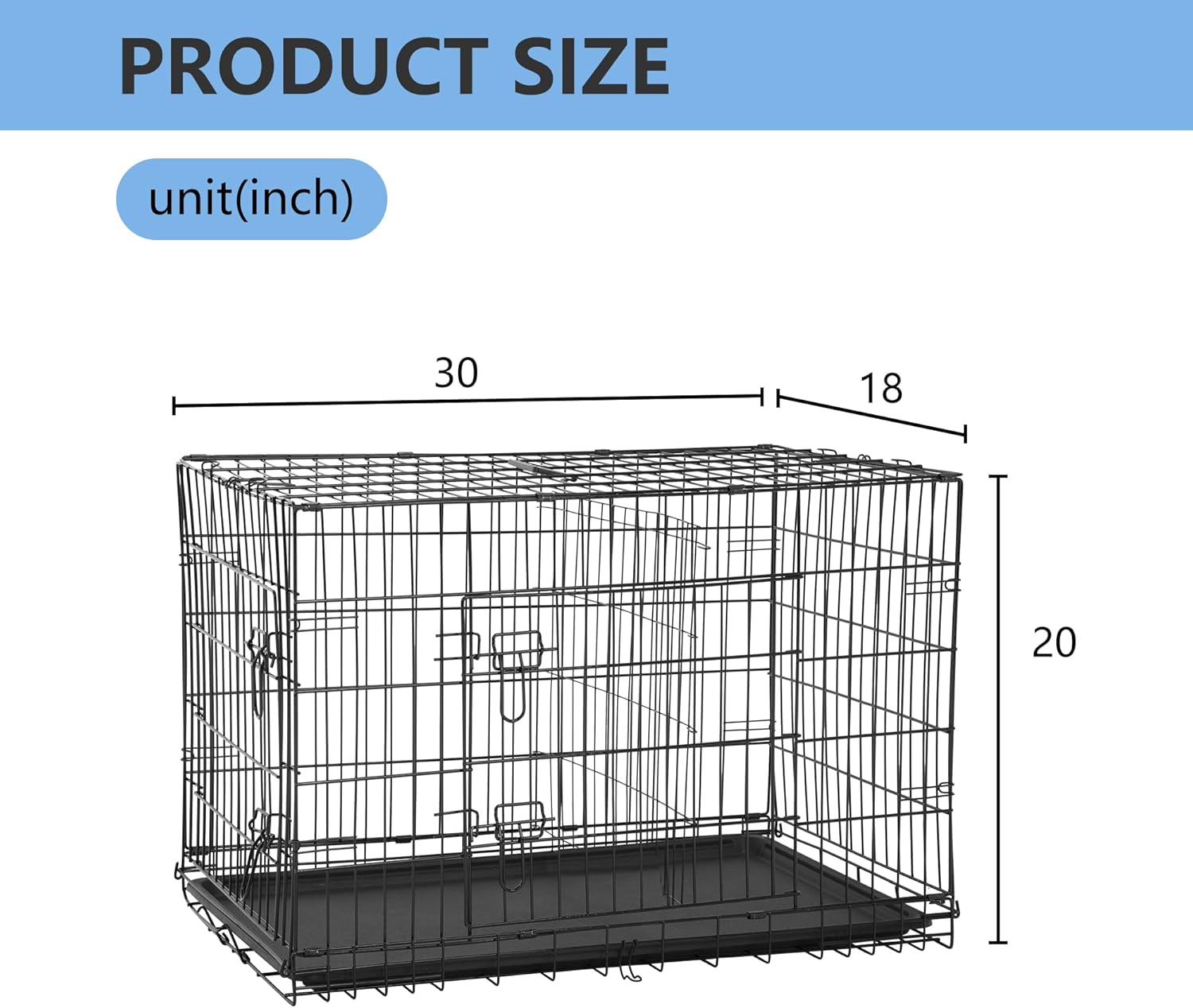 🐶 Foldable Dog Kennel 🏡 Removable Divider for Safe & Cozy Pets