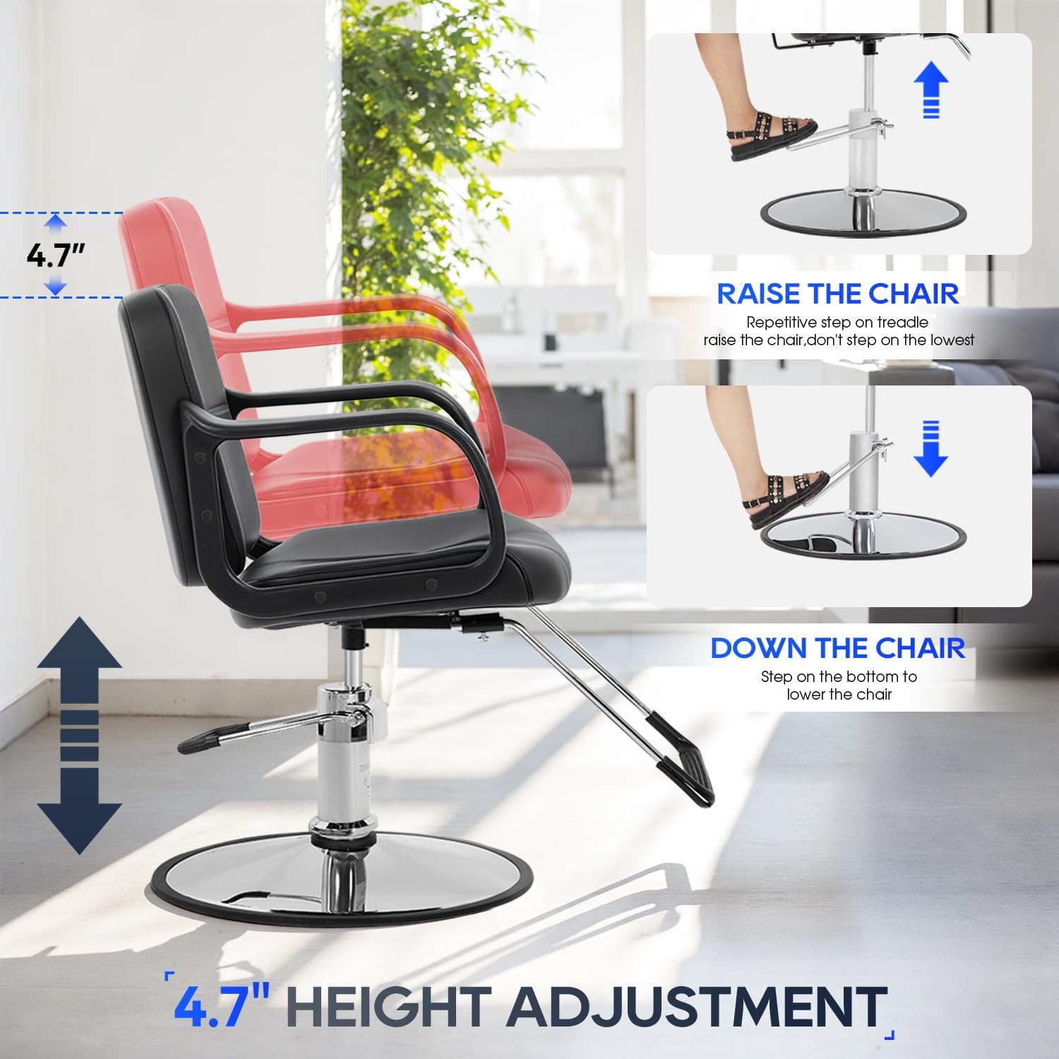 💈 Hydraulic Barber & Salon Chair ✨ Adjustable Comfort for Home & Professional Use