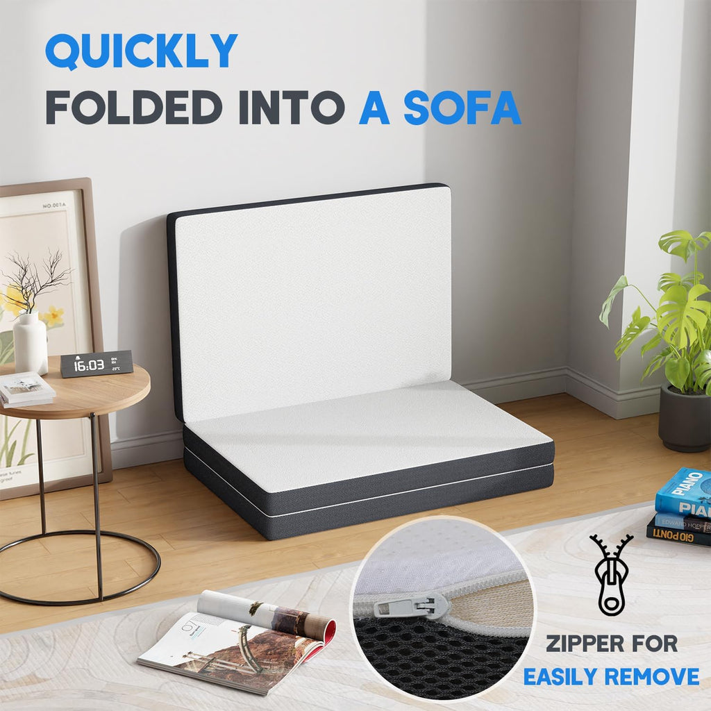 🛏️ Foldable Memory Foam Mattress 🌙 Comfort Anywhere, Anytime