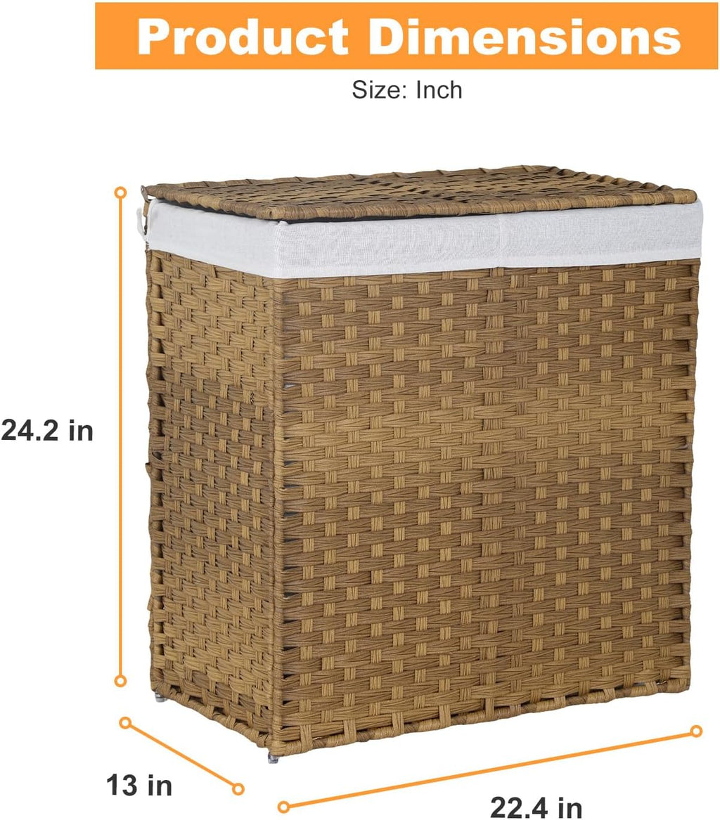 🧺 Handwoven Laundry Basket 🌿 Stylish & Removable Storage for Home