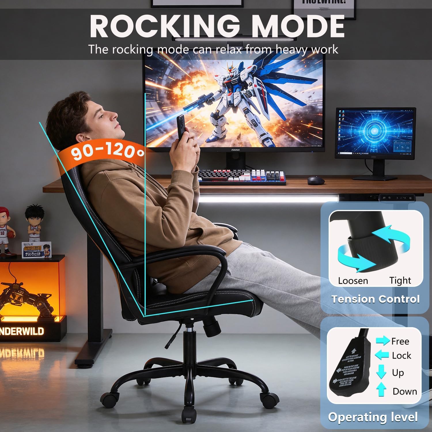 🎮 Ergonomic Gaming & Office Chair 🪑 Adjustable Comfort for Home & Work