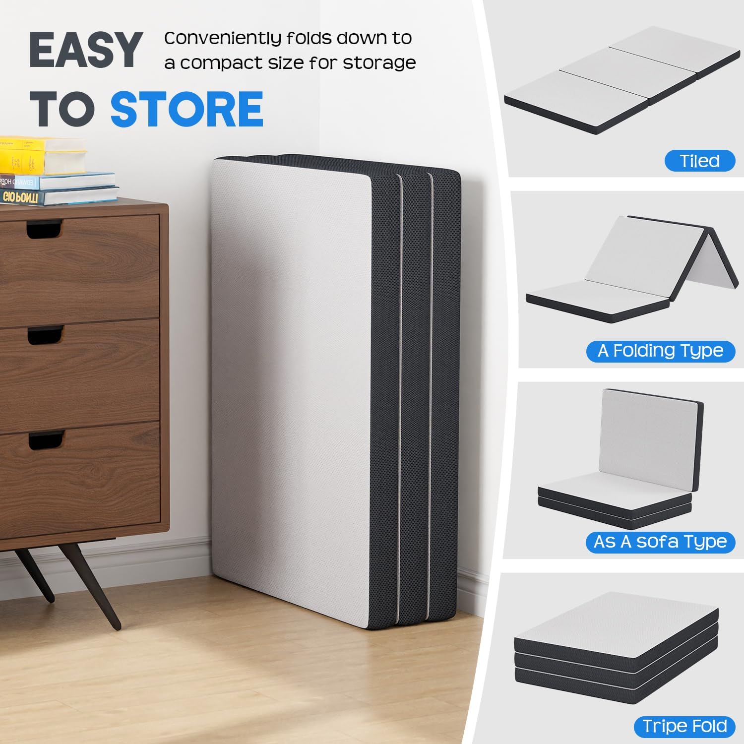 🛏️ Foldable Memory Foam Mattress 🌙 Comfort Anywhere, Anytime