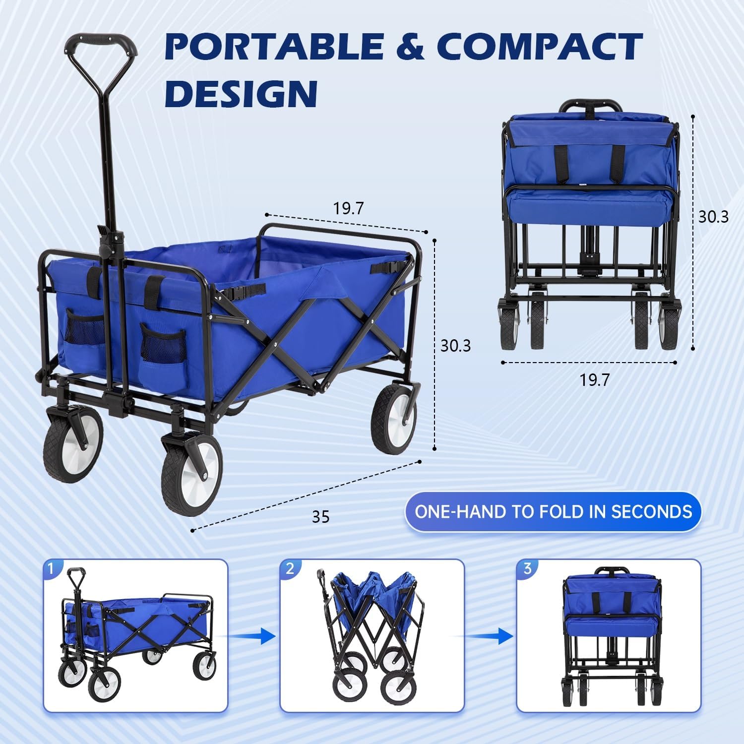 🛒 Collapsible Wagon Cart 🌟 Outdoor, Beach & Camping Ready