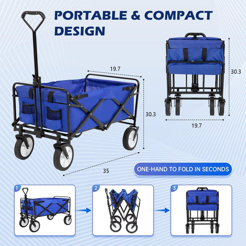 🛒 Collapsible Wagon Cart 🌟 Outdoor, Beach & Camping Ready