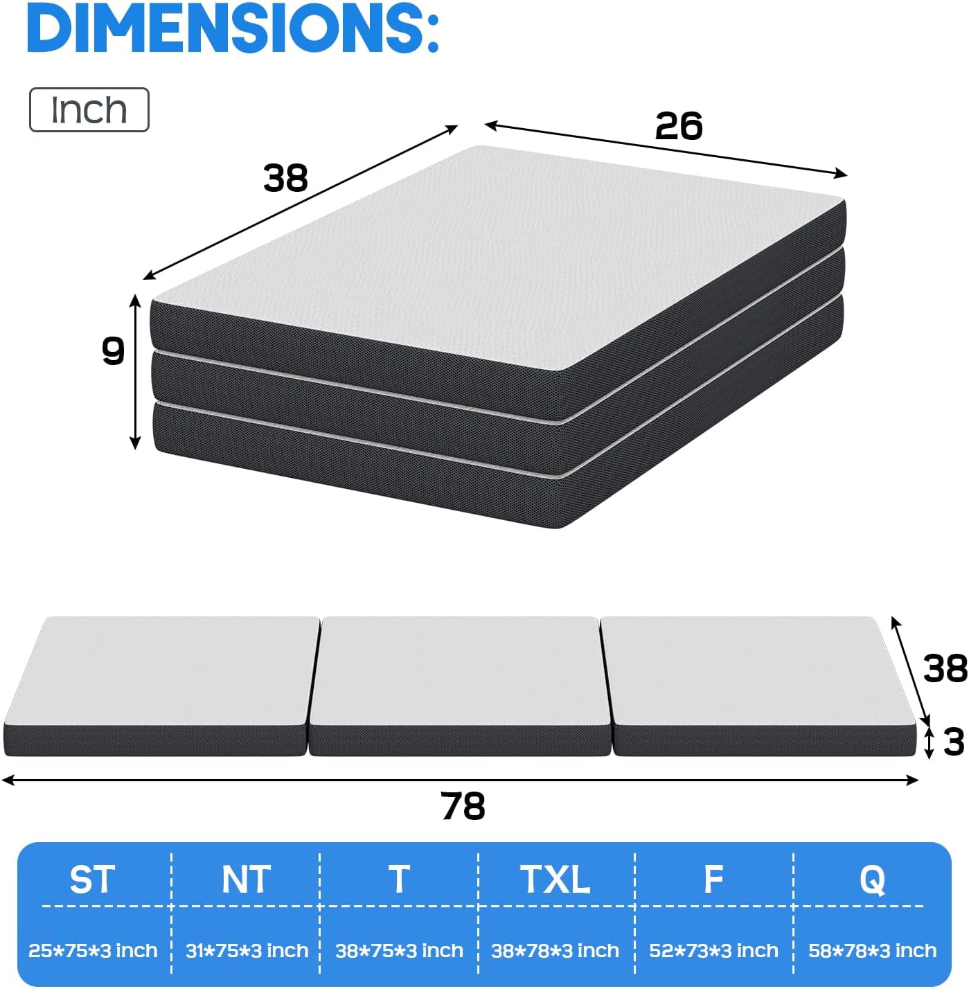 🛏️ Foldable Memory Foam Mattress 🌙 Comfort Anywhere, Anytime