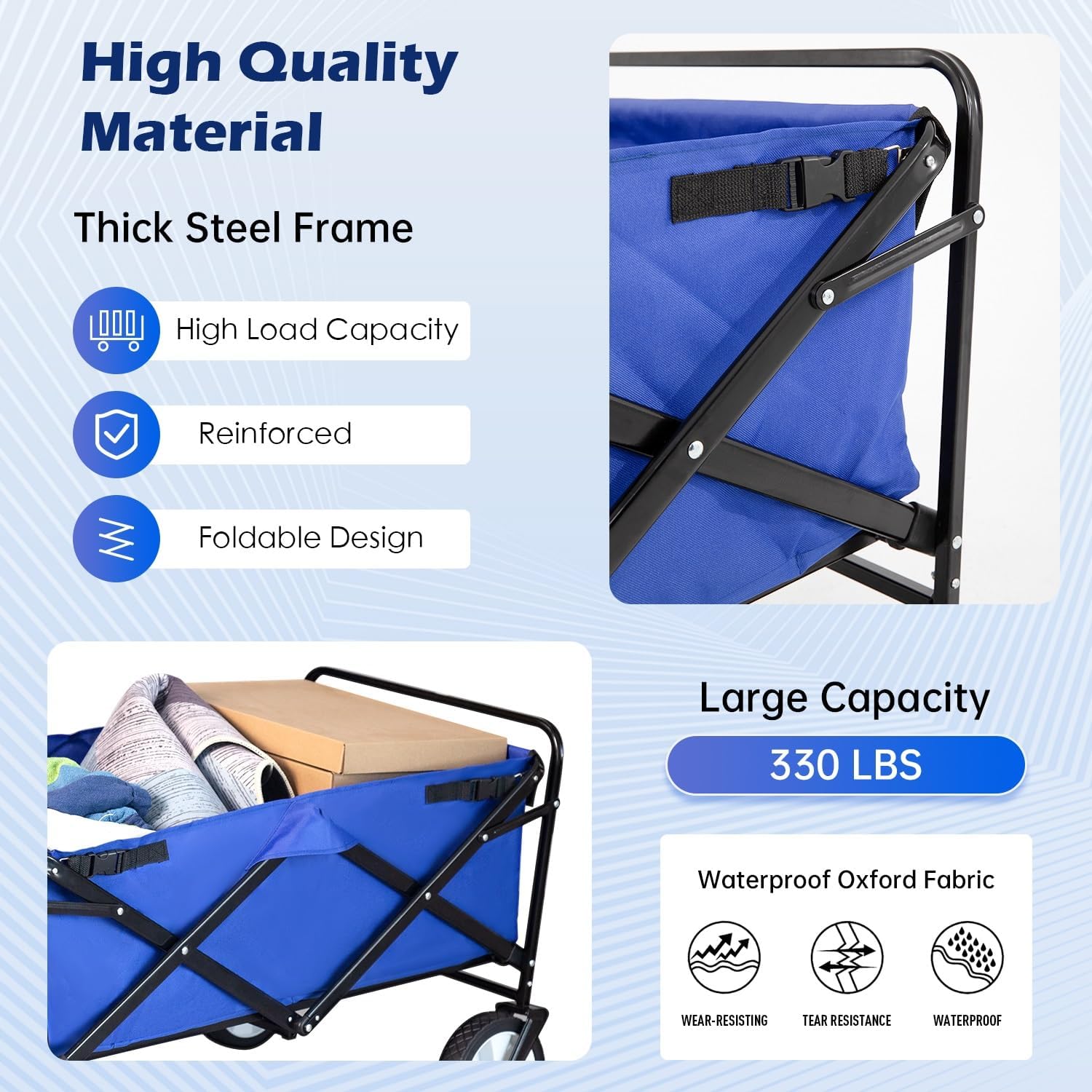 🛒 Collapsible Wagon Cart 🌟 Outdoor, Beach & Camping Ready