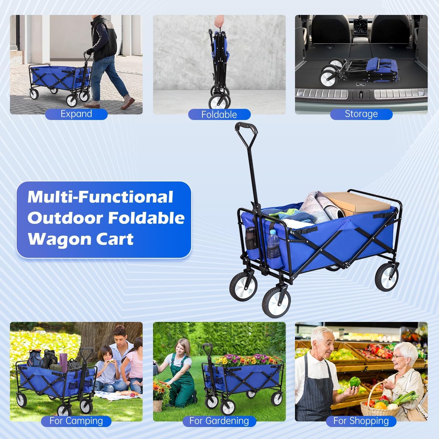 🛒 Collapsible Wagon Cart 🌟 Outdoor, Beach & Camping Ready