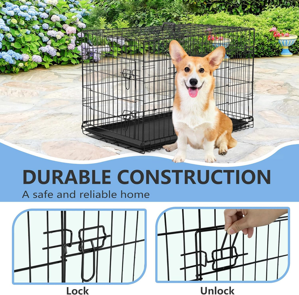 🐶 Foldable Dog Kennel 🏡 Removable Divider for Safe & Cozy Pets