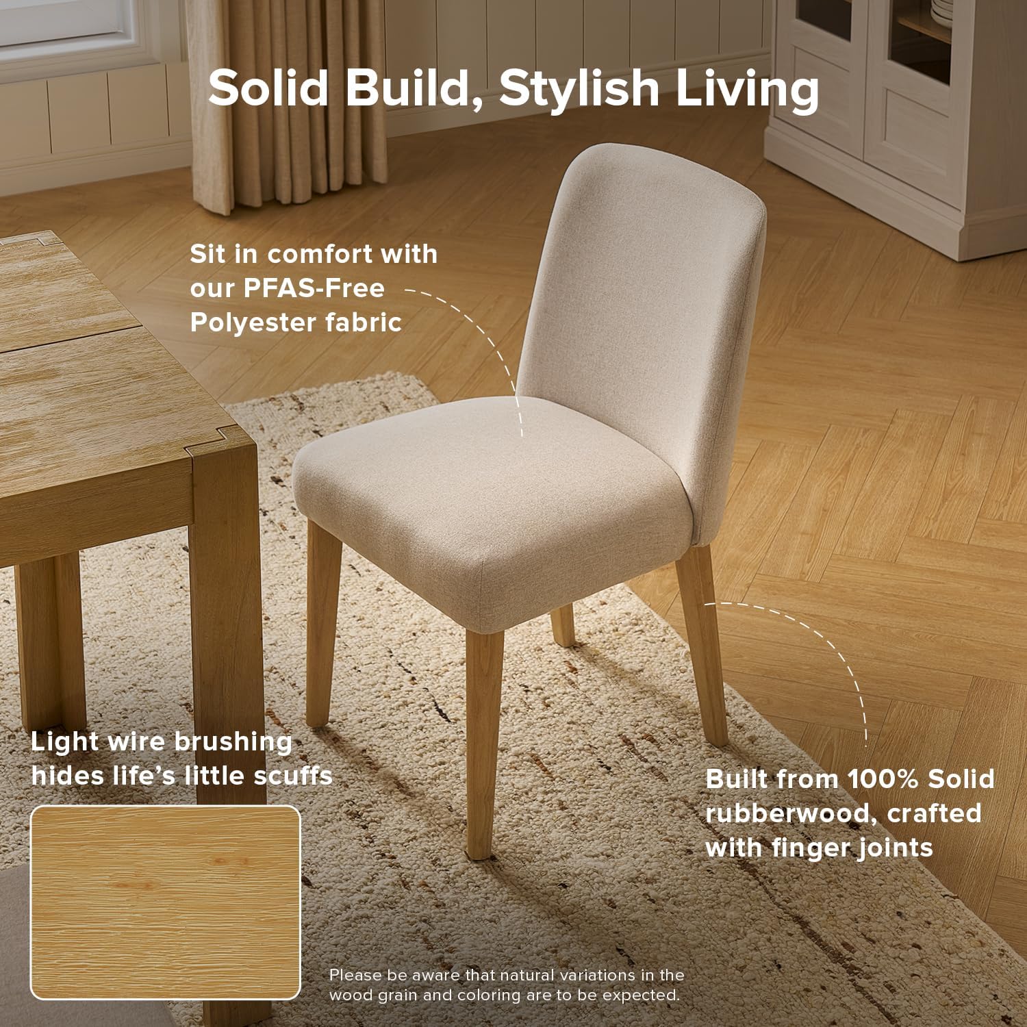 🪑 Upholstered Farmhouse Dining Chair 🌿 Comfortable & Stylish Seating for Home