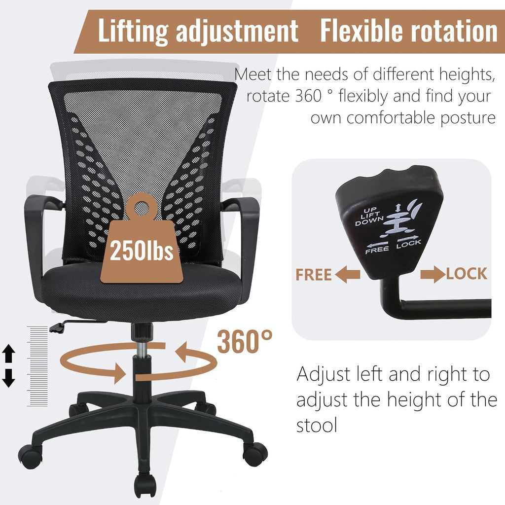 🪑 Ergonomic Office Chair ✨ Adjustable & Comfortable for Home & Work
