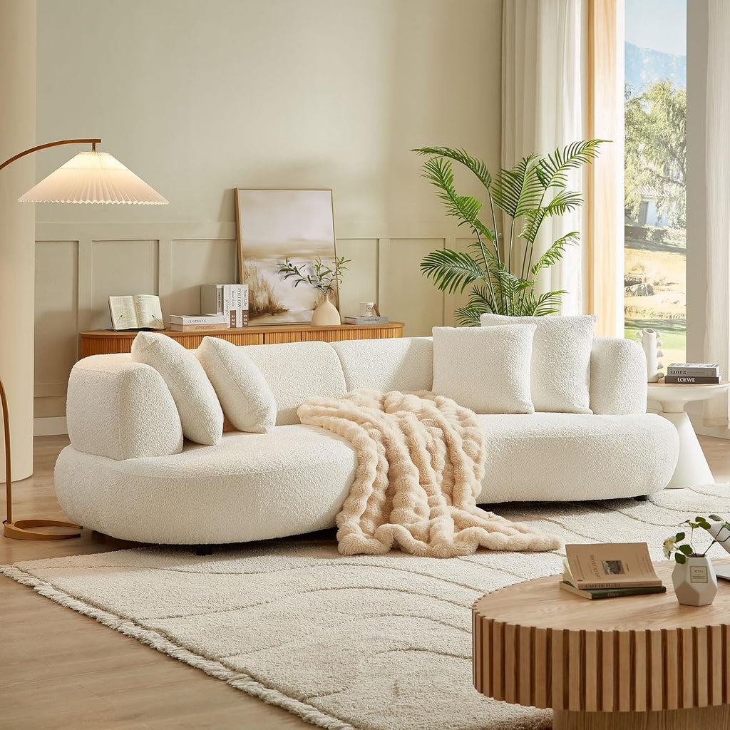 🛋️ Mid-Century Half-Moon Sectional Sofa 🌙 Stylish Comfort for Any Apartment
