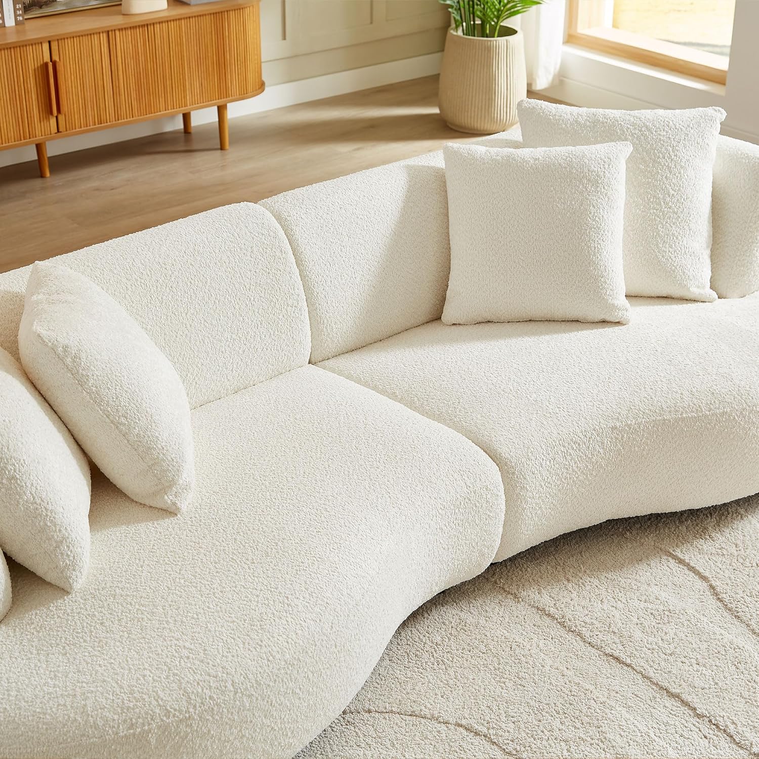 🛋️ Mid-Century Half-Moon Sectional Sofa 🌙 Stylish Comfort for Any Apartment