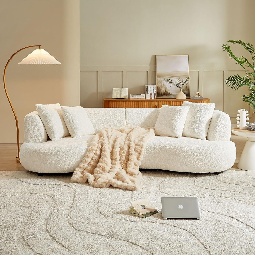 🛋️ Mid-Century Half-Moon Sectional Sofa 🌙 Stylish Comfort for Any Apartment